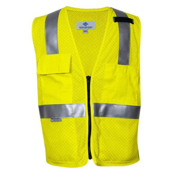 NSA Flame Resistant Anti Static Class 2 Vest in Fluorescent Yellow